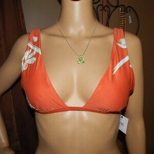 NWT O'Neill Orange M Slater Halter Bikini Swimwear Top